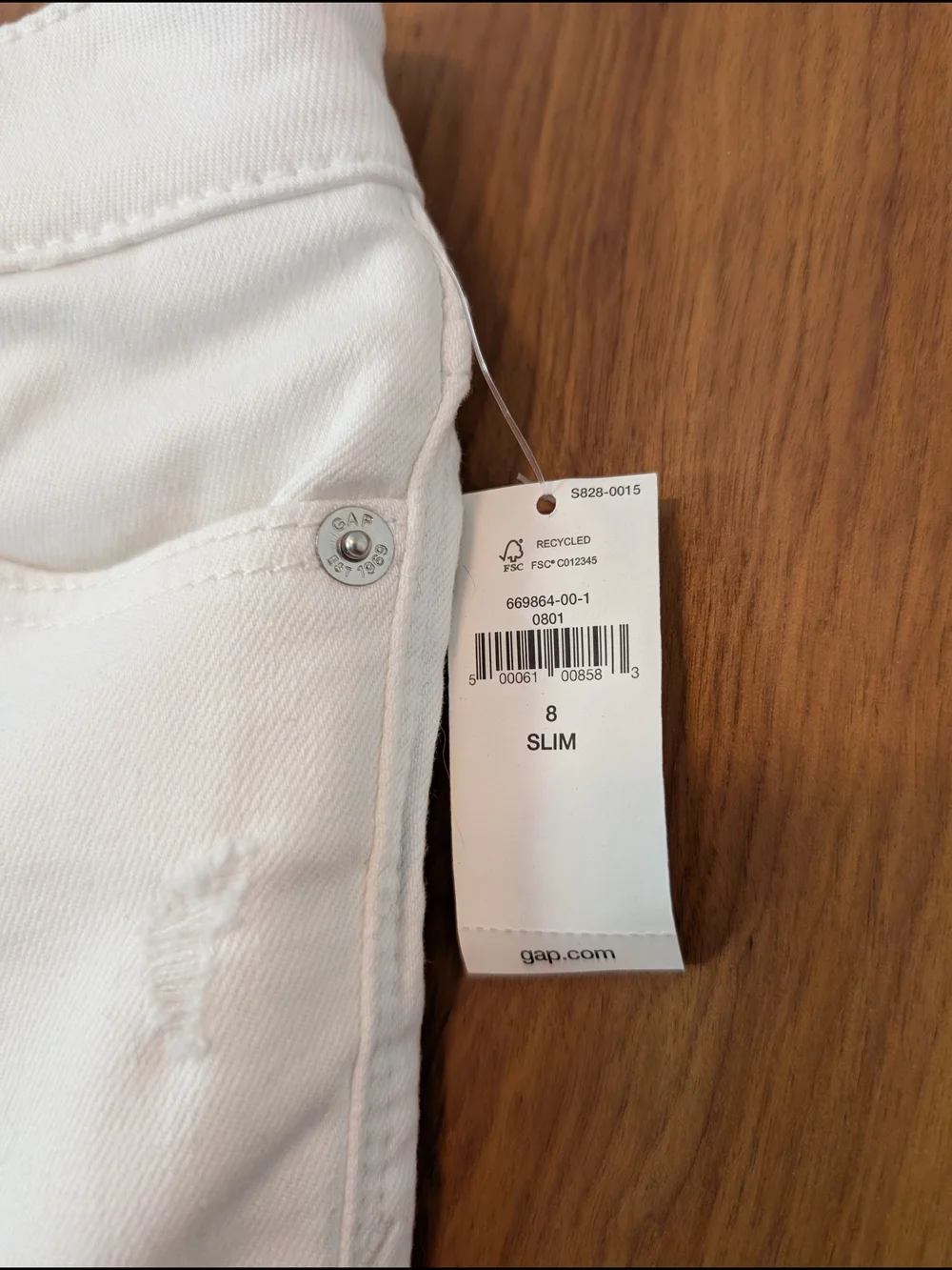 GAP White Kid's Skinny Jeans size 8 Slim